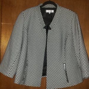 Black and white check pattern blazer